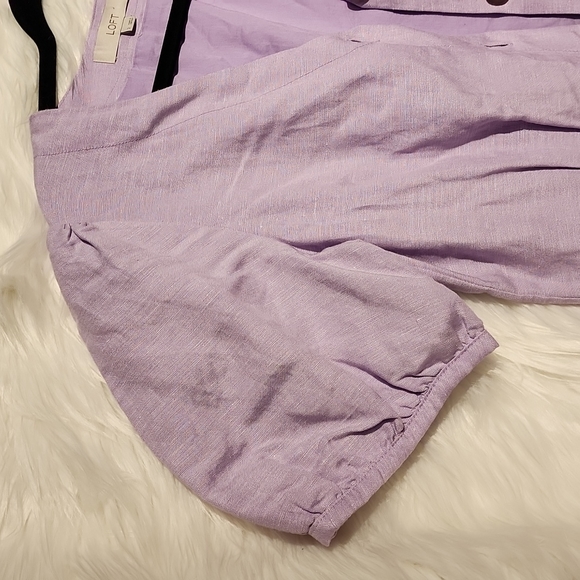 Loft Dress 55% Linen  Lavender  Sz 2 - Picture 10 of 11